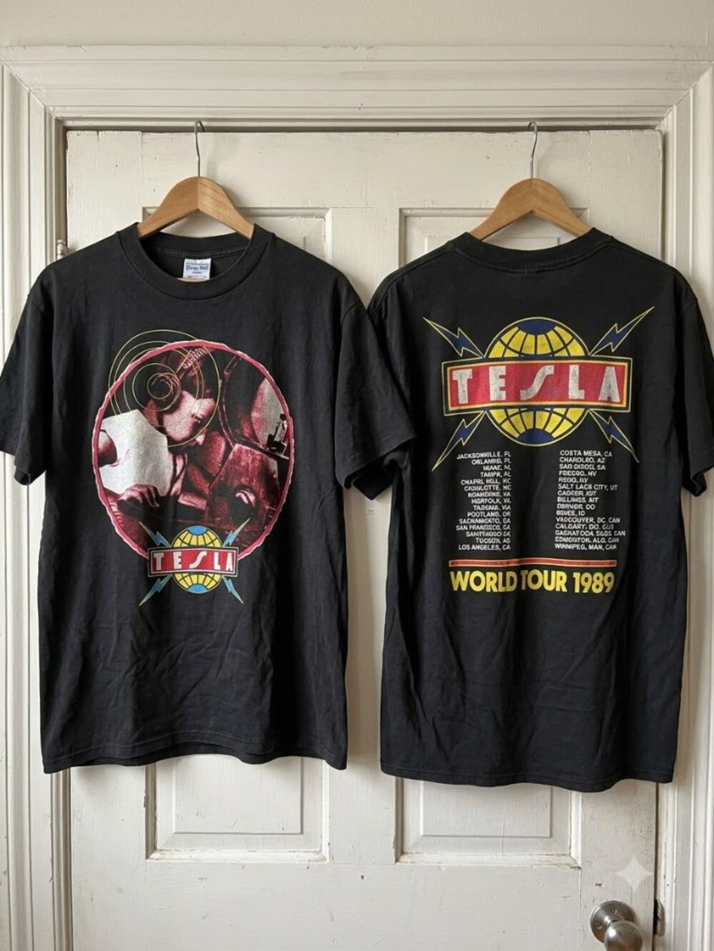 1989 Tesla World Tour Band T-Shirt